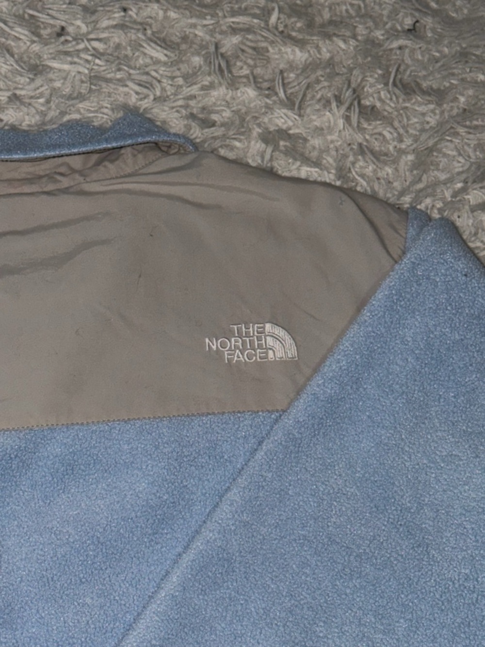 The North Face Blue Fleece Jacket with Tan Yoke